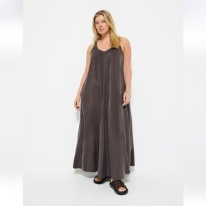 Commonry "Bree" Cupro Maxi Dress In Bitter Chocolate. Size 16 — Like New